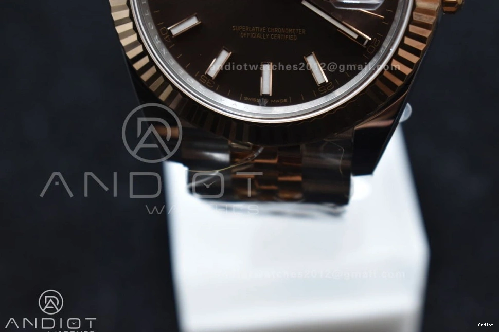Best on RG 904L Steel Stick DateJust Edition Bracelet Brown SS Jubilee 41 1:1 Clean 126333 Dial VR3235 0601